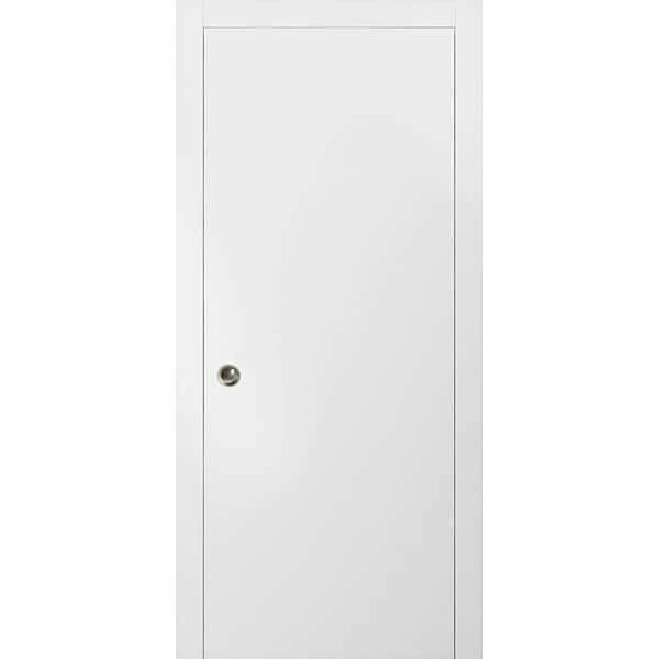 Sartodoors Double Barn Interior Door, 84" x 80", White PLANUM10PD-WSNP-28 - main